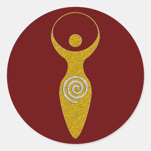 Spiritueel symbool - godin van Earth Gaya 1 Neck T Ronde Sticker (Voorkant)