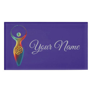 Spiritueel symbool - godin van Earth Gaya 2 Naambadge