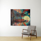 Spiritueel tribaal ontwerp wandkleed (In Situ (horizontaal))