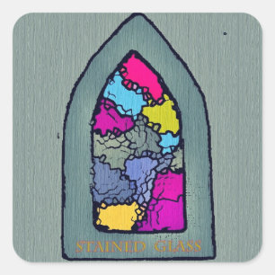 Spiritueel venster vierkante sticker