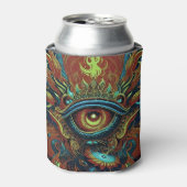 Spiritueel visionair vlammend oog blikjeskoeler (Blikje Voorkant)