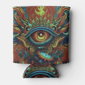 Spiritueel visionair vlammend oog blikjeskoeler (Voorkant)