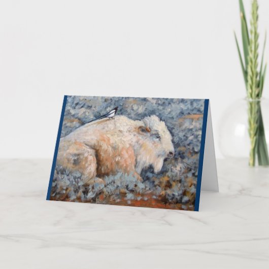 Spiritueel Wenskaart met witte buffels Kaart (Voorkant)