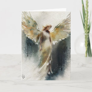 Spiritueel Wenskaart ontwerp, Angel Waterverf Kaart