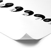 Spiritueel White Black Yin Yang Chakras Card Poste Poster (Hoek)