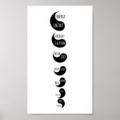 Spiritueel White Black Yin Yang Chakras Card Poste Poster (Voorkant)