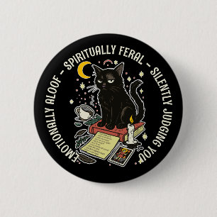 Spiritueel Wilde Kat: Emotioneel Afstandelijk, Oor Ronde Button 5,7 Cm
