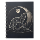 Spiritueel Wolf Crescent Moon Notitieboek (Voorkant)