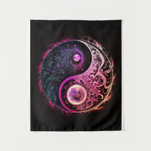 Spiritueel Yin en Yang Oriental Chinese Symbool Wandkleed (Voorkant)