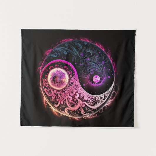 Spiritueel Yin en Yang Oriental Chinese Symbool Wandkleed (Voorkant (horizontaal))