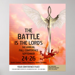 Spiritueel zwaard en draak poster