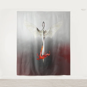 Spiritueel zwaard en draak wandkleed
