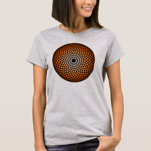 Spiritueel zwart Oranje Mandala Geometrische kunst T-shirt