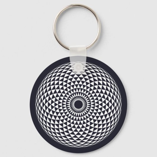 Spiritueel zwart wit Mandala Geometric Graphic Sleutelhanger (Voorkant)