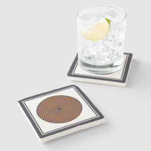 Spiritueel zwart wit mandala geometrisch oosters stenen onderzetter