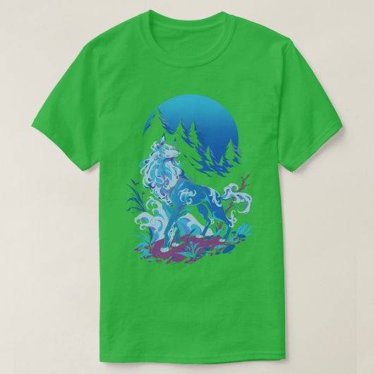 Spirituele Aqua Wolf T-shirt (Design voorkant)