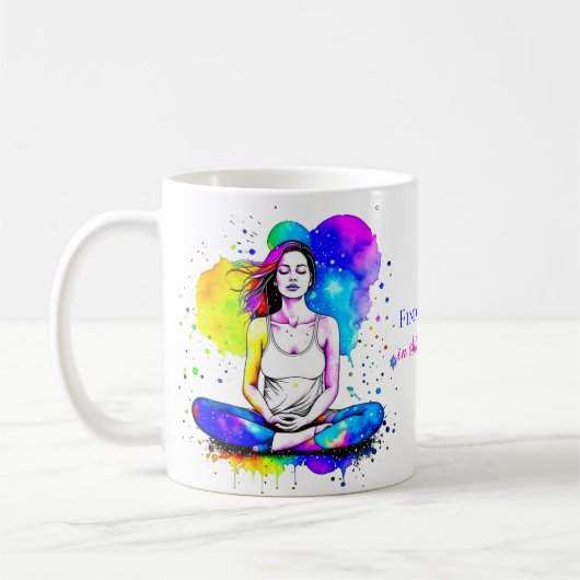 Spirituele Art Lady Mediteren Gepersonaliseerd Koffiemok (Links)