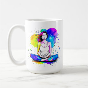 Spirituele Art Lady Mediteren Gepersonaliseerd Koffiemok