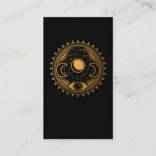 Spirituele Astronomie Mon Crescent Eye Visitekaartje (Voorkant)