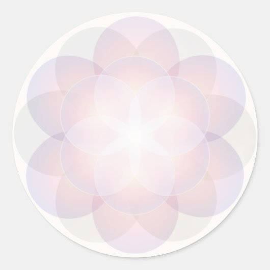 Spirituele Bloem van het Leven Mandala Ronde Sticker (Voorkant)