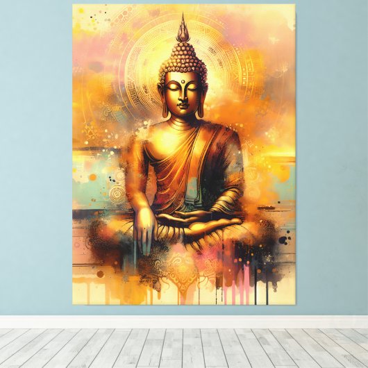 Spirituele Boeddha Canvas Afdruk (Insitu (Houten vloer))
