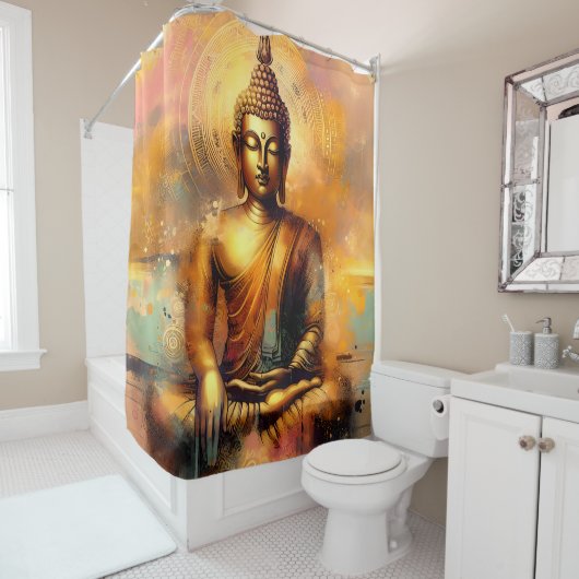Spirituele Boeddha Douchegordijn (In situ)