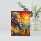 spirituele Boeddha en olifant Briefkaart (Staand voorkant)