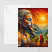 spirituele Boeddha en olifant Briefkaart (Voorkant / Achterkant)