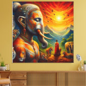 spirituele Boeddha en olifant Canvas Afdruk (Insitu (Woonkamer))