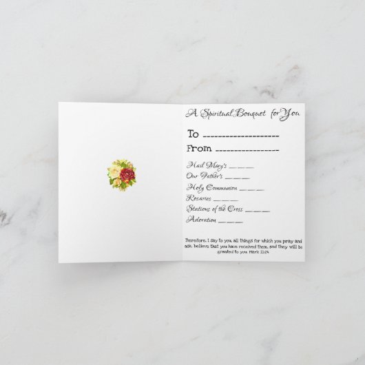 Spirituele boeket gezegende moeder bedankkaart (Binnen)