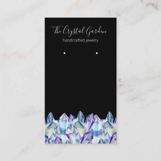 Spirituele Boho Amethyst Crystals die juwelen oort Visitekaartje (Voorkant)