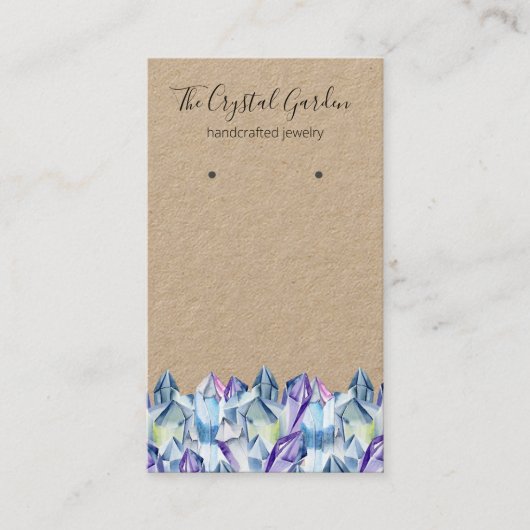 Spirituele Boho Amethyst Crystals die juwelen oort Visitekaartje (Voorkant)