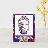 Spirituele Boterfly Abstracte Boeddha Birthday Kaa Kaart (Gele Bloem)
