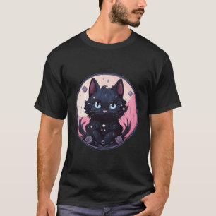 Spirituele Cat Witchy Black Cat Kawaii Pastel Goth T-shirt