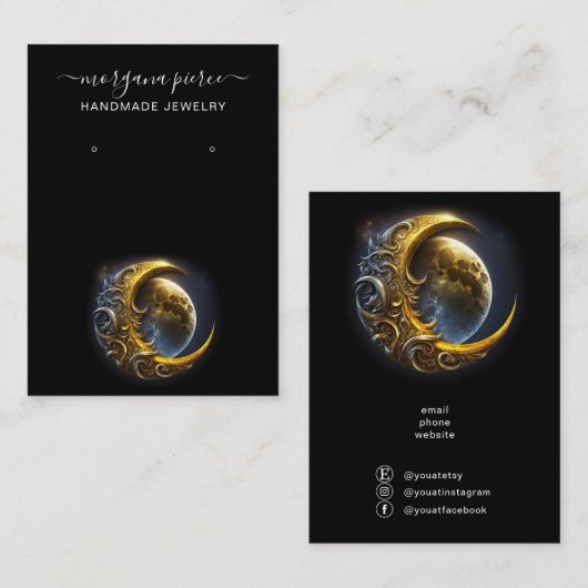 Spirituele Celestial Earring Display Holder Visitekaartje (Voorkant / Achterkant)