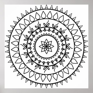 Spirituele cirkel rond Mandala tattoo Poster