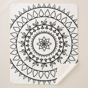 Spirituele cirkel rond Mandala tattoo Sherpa Deken