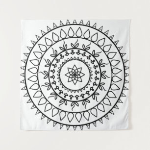 Spirituele cirkel rond Mandala tattoo Wandkleed