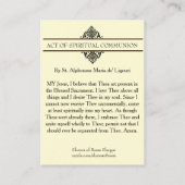 SPIRITUELE COMMUNAUTAIRE HOLY CARD CATHOLIC PRAYER VISITEKAARTJE (Achterkant)