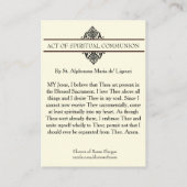 SPIRITUELE COMMUNAUTAIRE HOLY CARD CATHOLIC PRAYER VISITEKAARTJE (Achterkant)