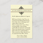 SPIRITUELE COMMUNAUTAIRE HOLY CARD CATHOLIC PRAYER VISITEKAARTJE (Achterkant)