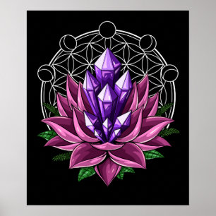 Spirituele Crystals Lotus Poster