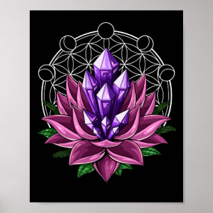 Spirituele Crystals Lotus Poster