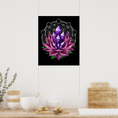 Spirituele Crystals Lotus Poster (Keuken)