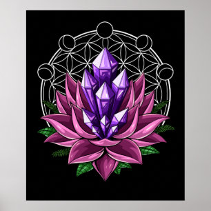 Spirituele Crystals Lotus Poster