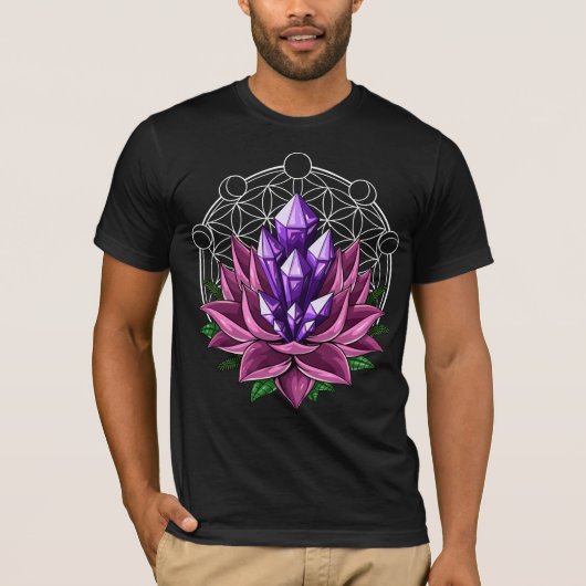 Spirituele Crystals Lotus T-shirt (Voorkant)