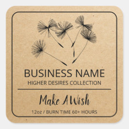 Spirituele Dandelion Seed Soy Candle Product Label