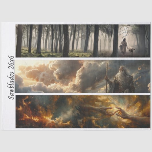 Spirituele decoupage reis 26x6 handzagen tissuepapier (Voorkant)
