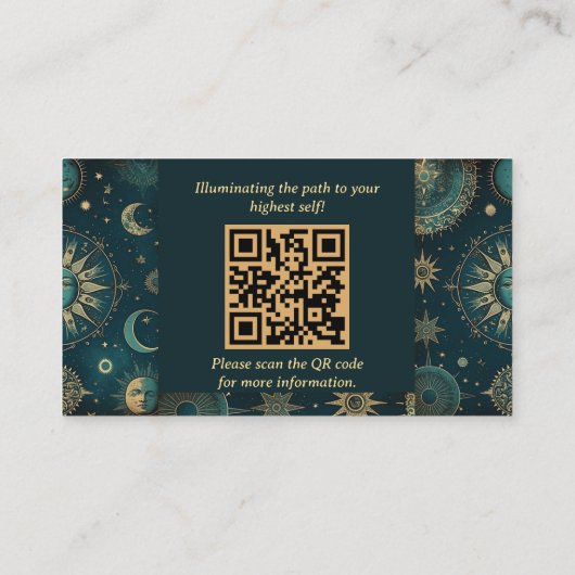 Spirituele en genezende astroloog Celestial Occult Visitekaartje (Achterkant)