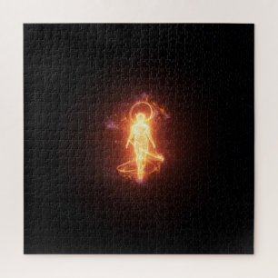 Spirituele energie-engel in de donkere ruimte legpuzzel